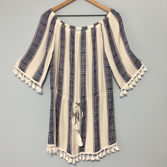 blue island Other - Blue Island off the shoulder tassel swim coverup